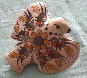 Vintage: Flauta Barro Paloma, Pajaro - Indigena- PERU -Repro-Vintage-funcionando-